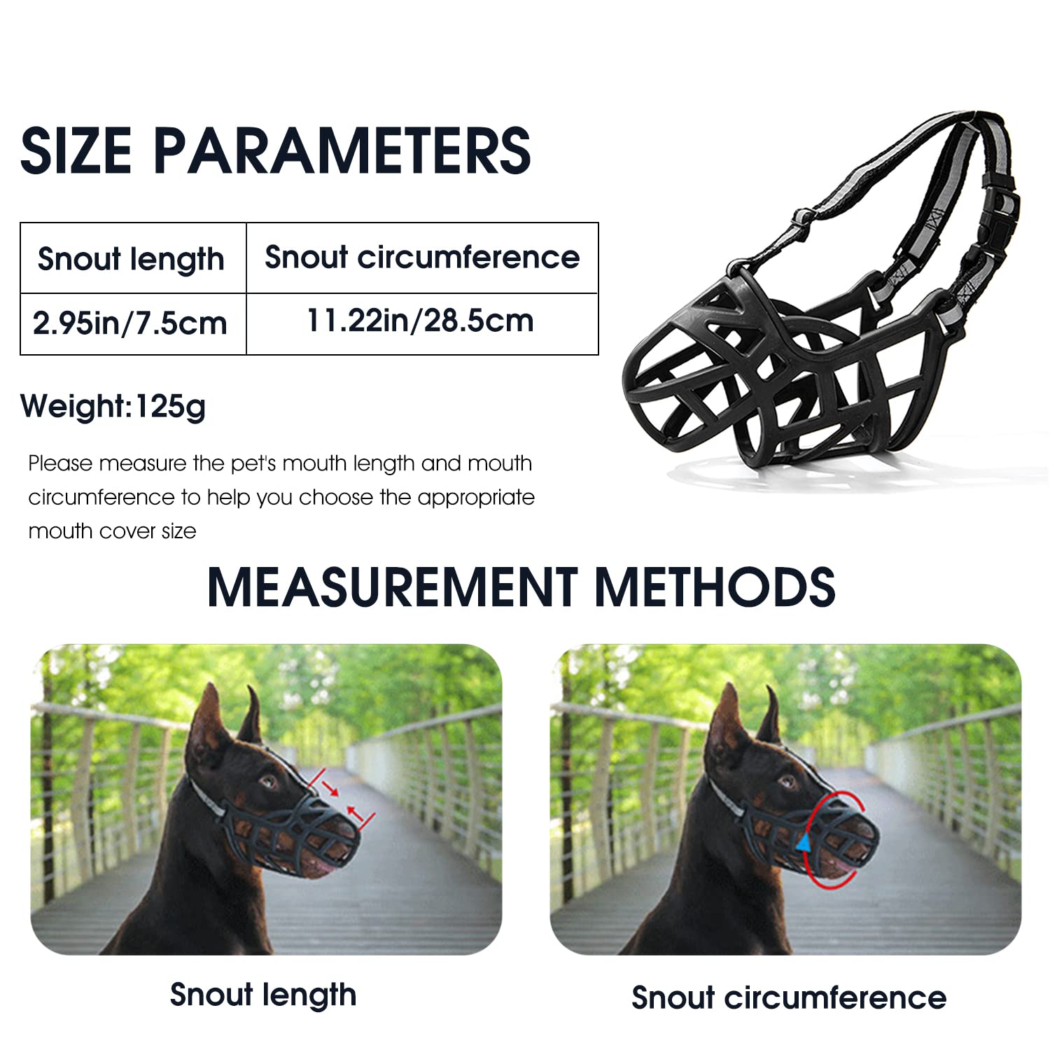 Qpets Muzzle for Dog,Dogs Muzzle Safe TPE Material,No Affect to Drink Water,Safe Reflective Strip Design,Dog Muzzle for Dobermann Dog Muzzle for Training Fierce Dog,Aggressive Dogs,Large Sized Dog(L) Qpets Muzzle for Dog,Dogs Muzzle Safe TPE Material,No Affect to Drink Water,Safe Reflective Strip Design,Dog Muzzle for Dobermann Dog Muzzle for Training Fierce Dog,Aggressive Dogs,Large Sized Dog(L)
